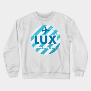 LUX Luxembourg Airport round sticker Crewneck Sweatshirt